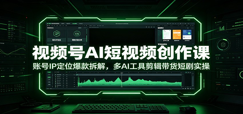 视频号AI短视频创作课：账号IP定位爆款拆解，多AI工具剪辑带货短剧实操-资源社