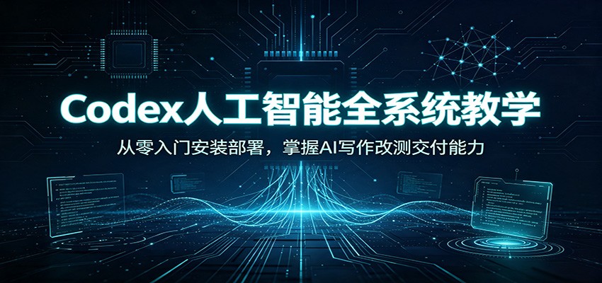 Codex人工智能全系统教学：从零入门安装部署，掌握AI写作改测交付能力-资源社