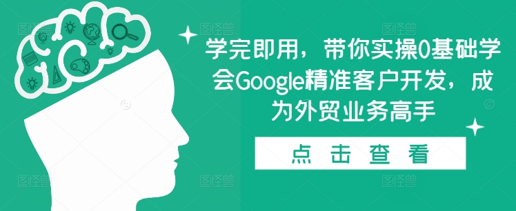 学完即用,带你实操0基础学会Google精准客户开发,成为外贸业务高手-资源社