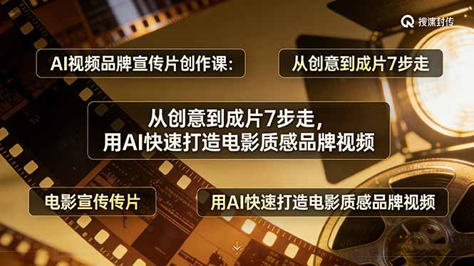 AI视频品牌宣传片创作课：从创意到成片7步走，用AI快速打造电影质感品牌视频-资源社