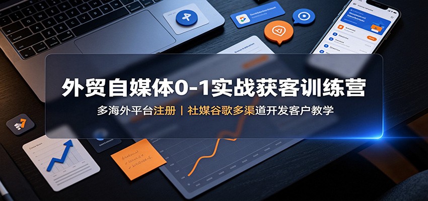 外贸自媒体0-1实战获客训练营：多海外平台注册，社媒谷歌多渠道开发客户教学-资源社