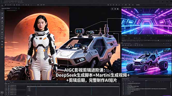 AIGC影视剪辑进阶课：DeepSeek生成脚本+Martini生成视频+剪辑后期，完整制作AI短片-资源社