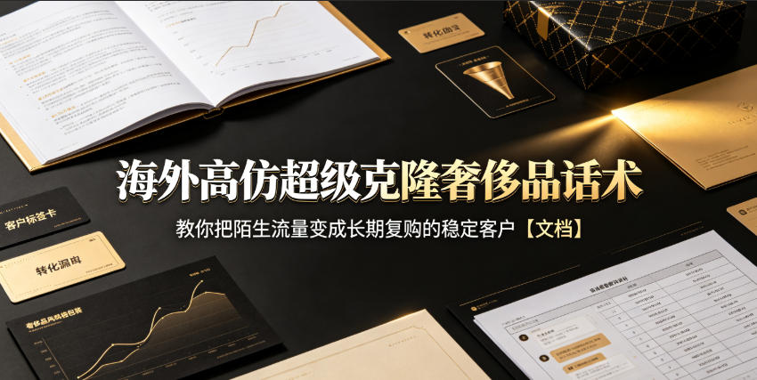 海外高仿超级克隆奢侈品话术，教你把陌生流量变成长期复购的稳定客户【文档】-资源社
