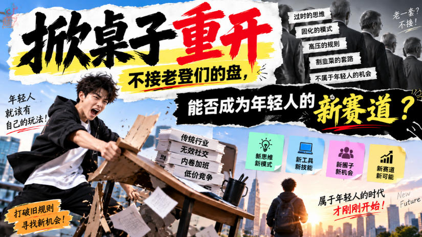 某公众号付费文章：掀桌子重开，不接老登们的盘，能否成为年轻人的新赛道？-资源社