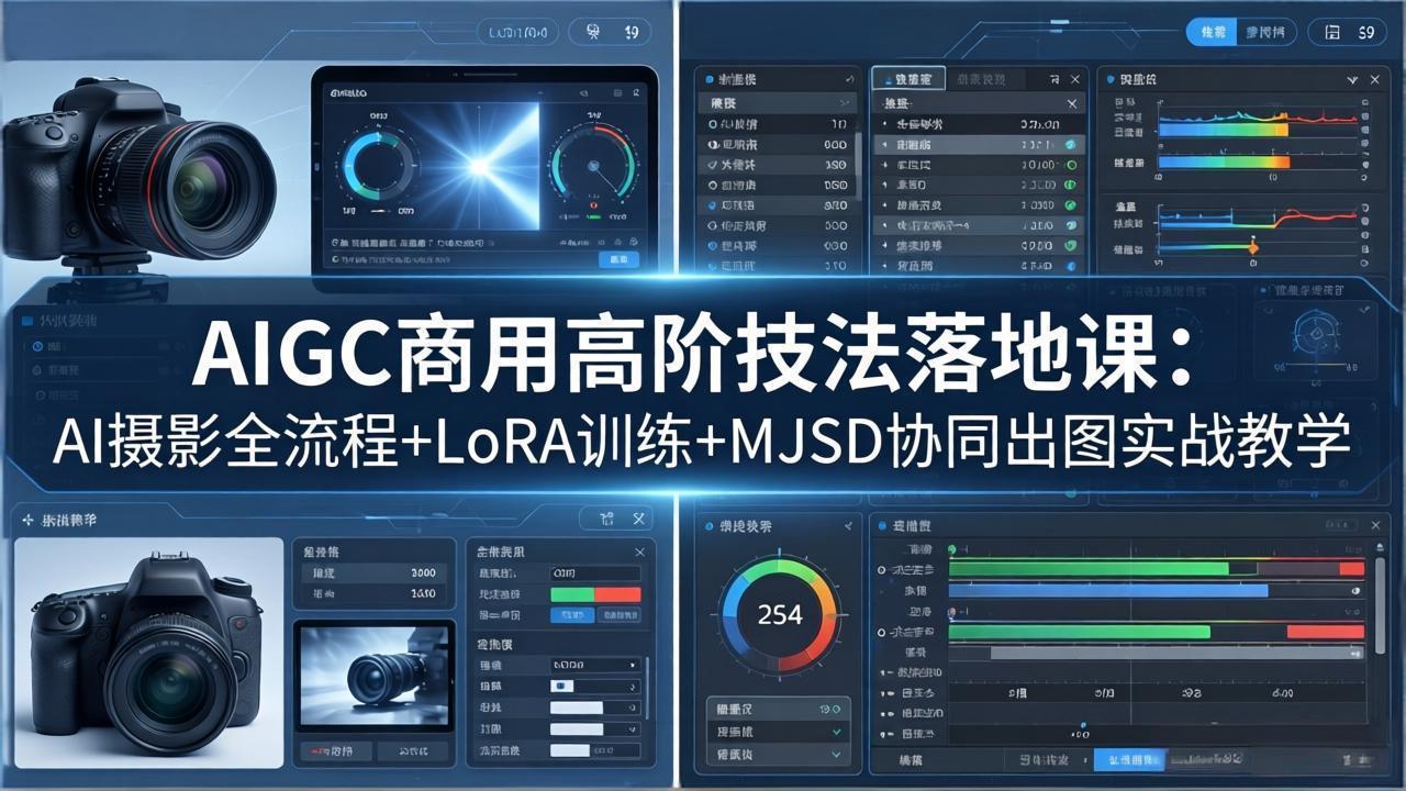 AIGC商用高阶技法落地课：AI摄影全流程+LoRA训练+MJSD协同出图实战教学-资源社