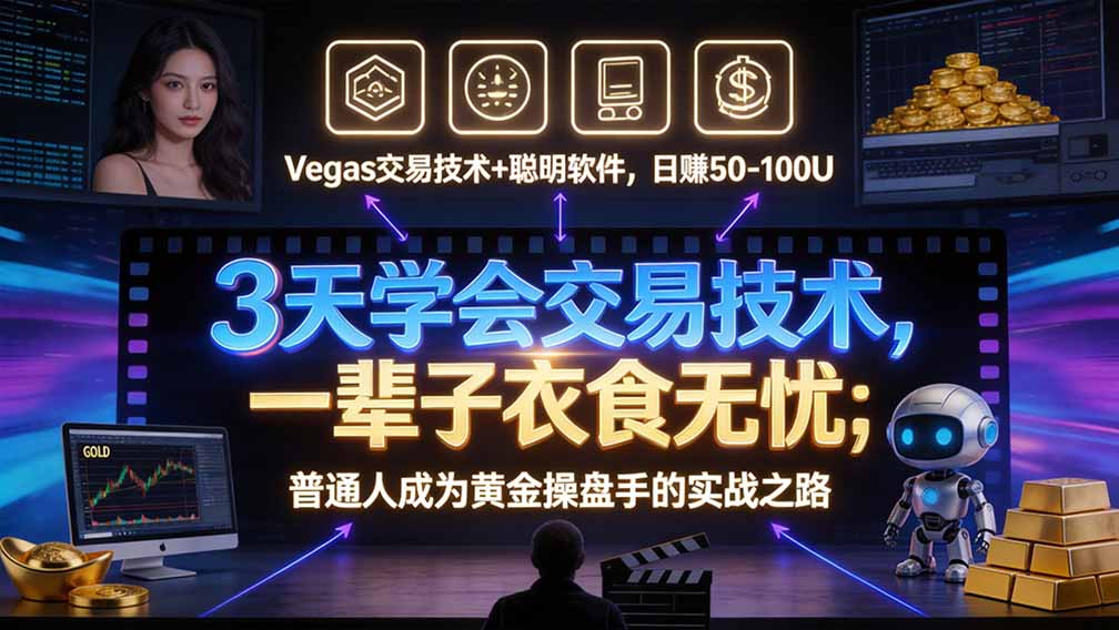 “顺势而为交易系统”3天学会交易技术,聪明软件辅助,小白也能看懂趋势交易,日入30-100U,长期稳定-资源社