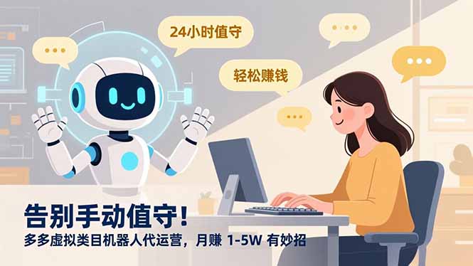 告别手动值守！多多虚拟类目机器人代运营，月赚 1-5W 有妙招-资源社