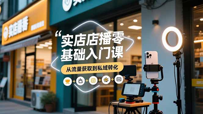 实体店播零基础入门课，实体店+短视频+直播+微信生态+私域社群，从流量获取到私域转化-资源社