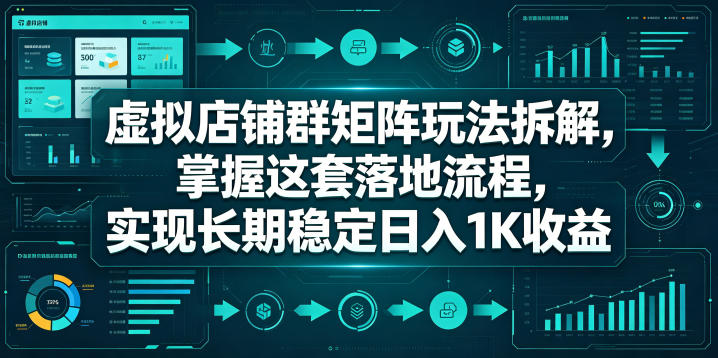 虚拟店铺群矩阵玩法拆解，掌握这套落地流程，实现长期稳定日入1K收益【揭秘】-资源社