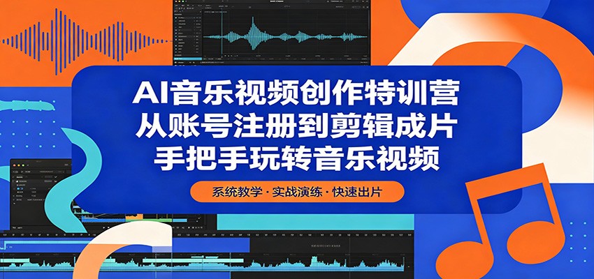 AI音乐视频创作特训营：从账号注册到剪辑成片，手把手玩转音乐视频-资源社