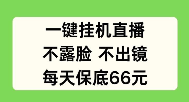 一键挂JI直播，不露脸不出境，每天保底66元【揭秘】-资源社