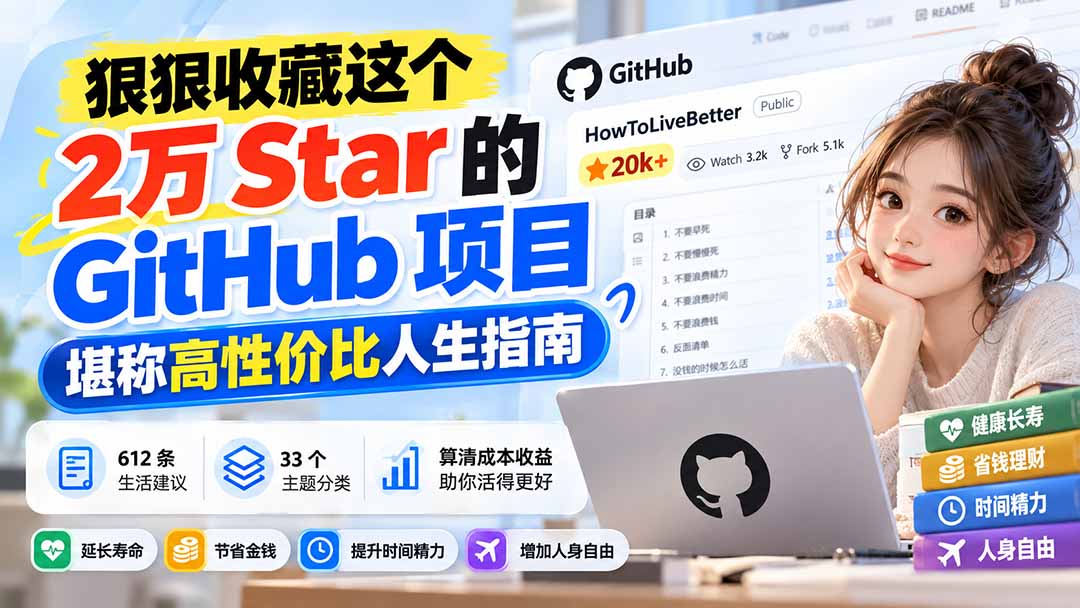 狠狠收藏这个 2 万 Star 的 GitHub 项目，堪称高性价比人生指南。-资源社