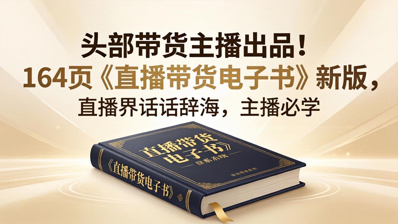 头部带货主播出品！164页《直播带货电子书》新版，直播界话术辞海，主播必学-资源社
