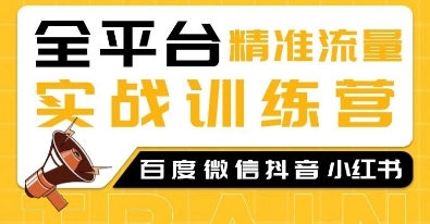 全平台精准流量实战训练营，百度微信抖音小红书SEO引流教程-资源社