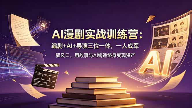 AI漫剧实战训练营：编剧+AI+导演三位一体，一人成军 驭风口，用故事与AI铸造终身变现资产-资源社