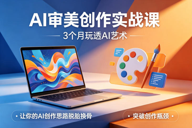 AI审美创作实战课,3个月玩透AI艺术,让你的AI创作思路脱胎换骨,突破创作瓶颈-资源社