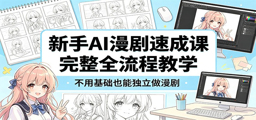 新手AI漫剧速成课：完整全流程教学，不用基础也能独立做漫剧-资源社