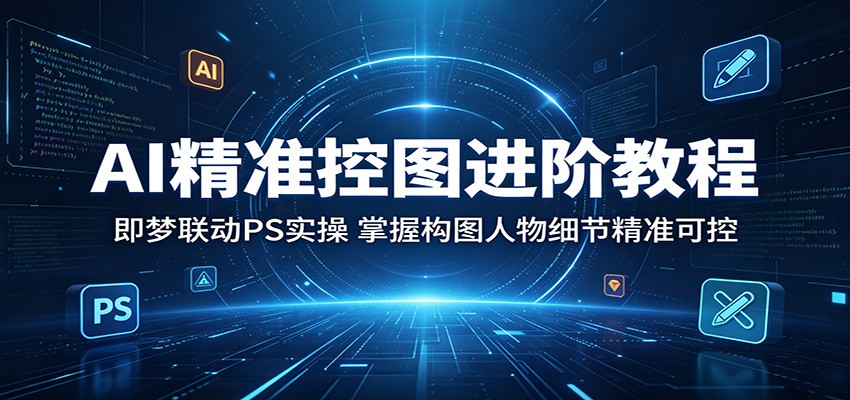 AI精准控图进阶教程：即梦联动PS实操，掌握构图人物细节精准可控-资源社