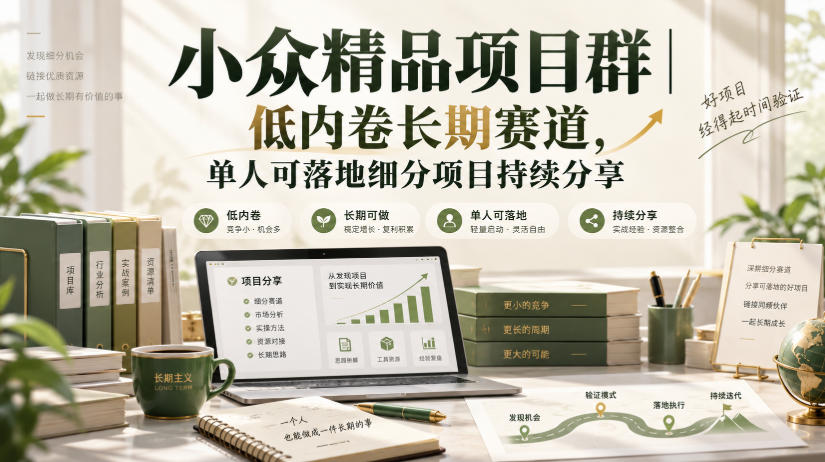 小众精品项目群｜低内卷长期赛道，单人可落地细分项目持续分享-资源社