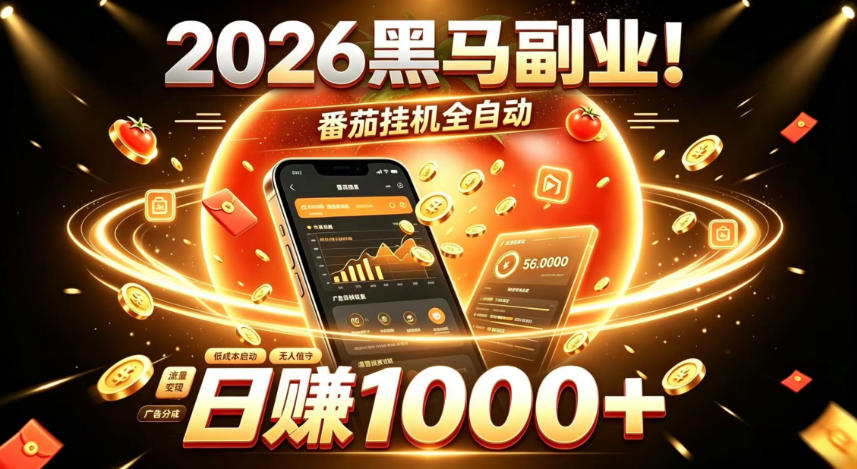 2026黑马副业!番茄挂G全自动日入1000+,操作最简单、门槛最低的线上轻资产项目【揭秘】-资源社