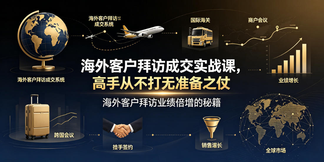 海外客户拜访成交实战课，高手从不打无准备之仗，海外客户拜访业绩倍增的秘籍-资源社