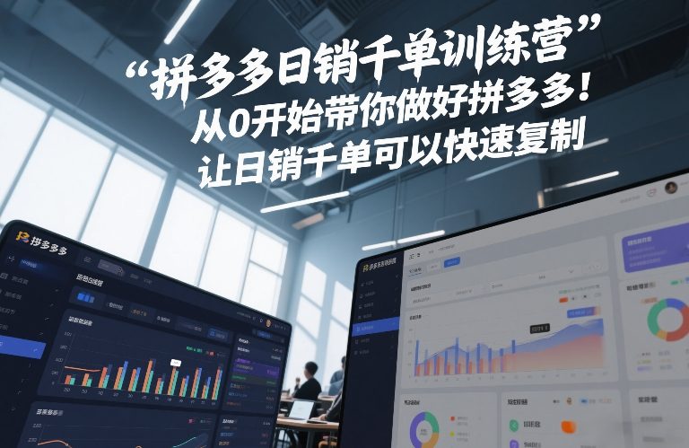 拼多多日销千单训练营，从0开始带你做好拼多多，让日销千单可以快速复制(更新26年8月)-资源社