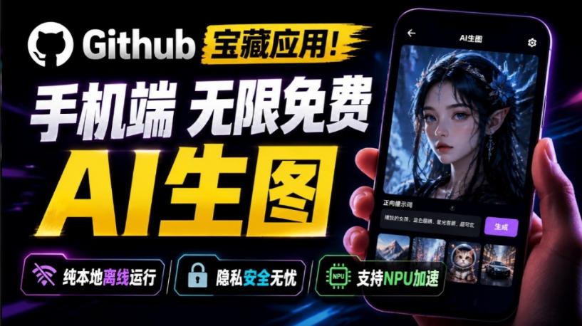 Github宝藏应用!手机端无限免费AI生图,纯本地离线运行,支持NPU加速斩获3.1k stars,local-dream-资源社
